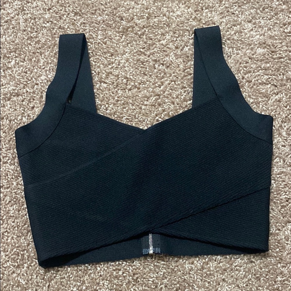 Black Crisscross Crop Top